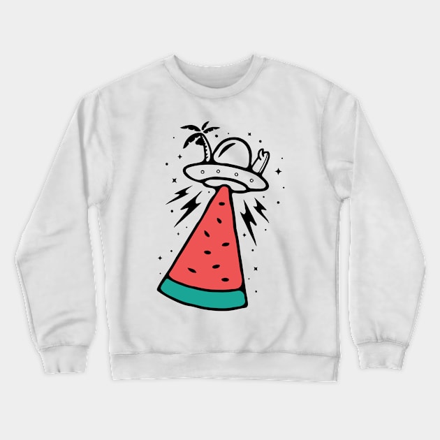 Alien Summer Invasion Crewneck Sweatshirt by quilimo